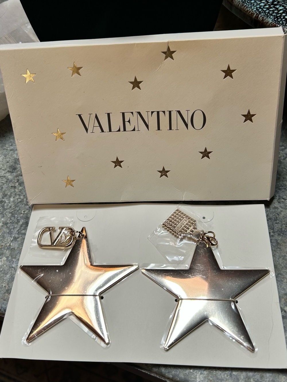 Valentino Gold Star Bag Charms - Set of Two